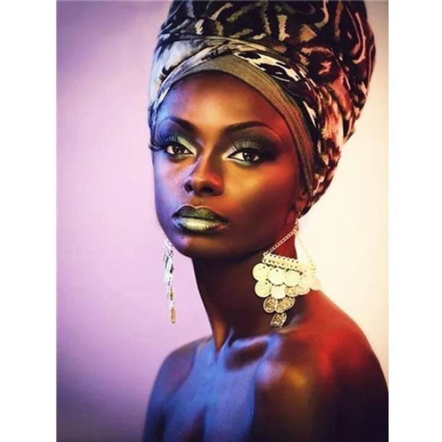 5D-Diamant-Stickerei, Porträt, Diy-Diamant-Gemälde, südafrikanisches Mädchen, komplett, rund, quadratisch, Diamant, Heimdekoration, Strass-Bild