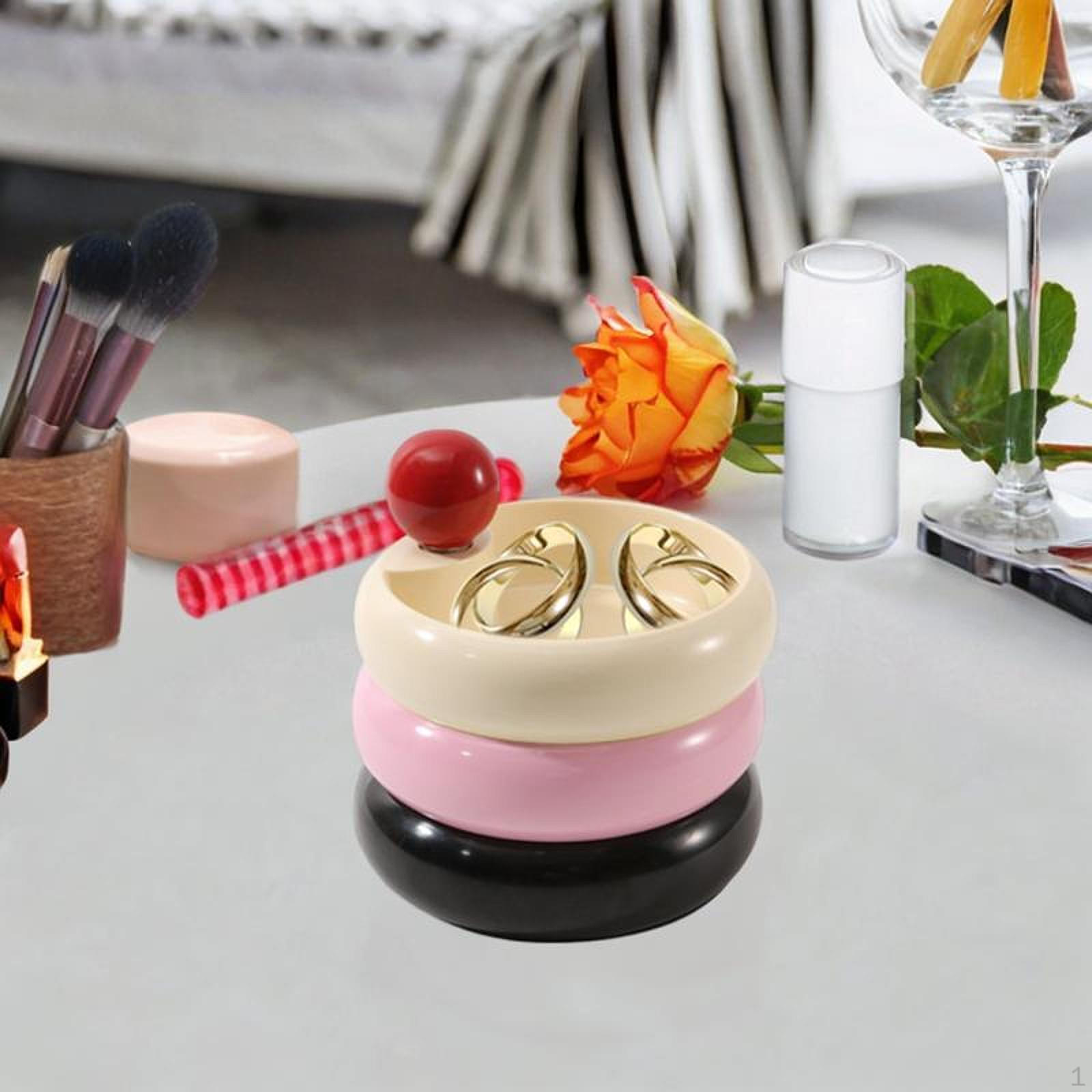 

Вращающаяся шкатулка для хранения косметики, креативный многослойный органайзер для помады на стол розовый