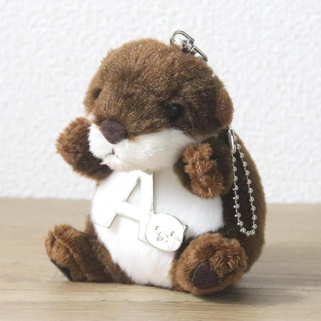 Take Off Otter Plush Strap with Initial Charm [A] Angel's Mischief Series