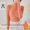 Women's Fleece-Lined Heat-Generating Turtleneck Tie Top with Chest Pad