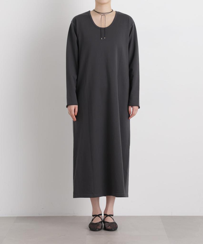 Reversible Dress with Choker Size [Nano Universe] Cut-and-Sewn (Women's, F, Charcoal) 669-6119309