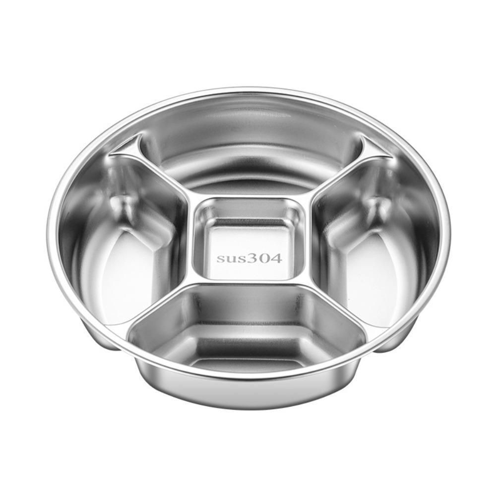 

304 Stainless Steel Dinner Plate Fall-resistant Side Dishes Tray Kitchen Food Preparation Tray Kid серебряный