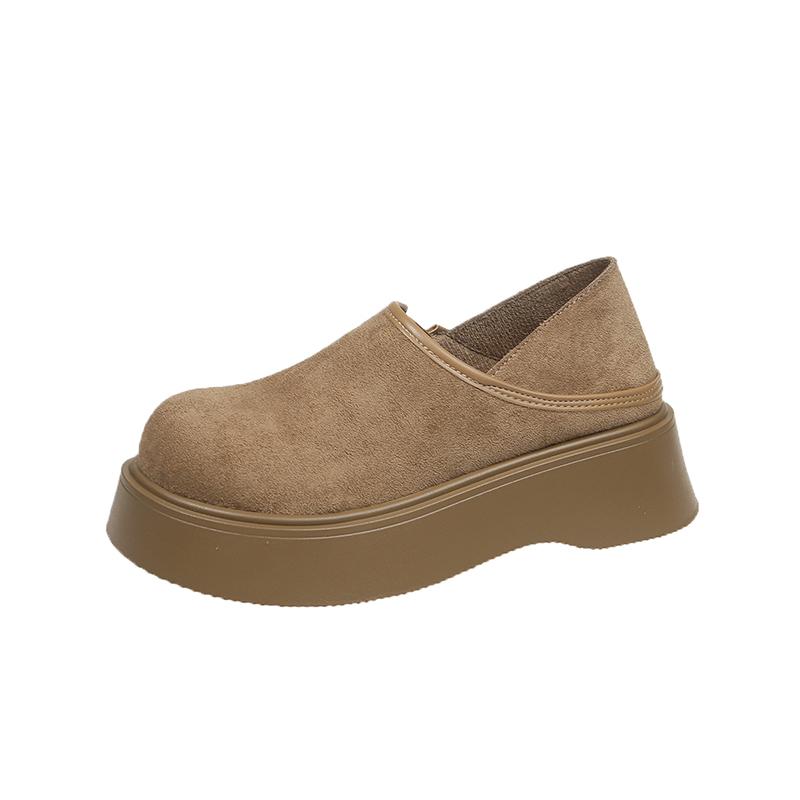 Fashion Platform Women's Slippers Suede Fashion Shoes Casual Women Trend Pump Flat Soles Thick Soles Two Wearing Women's Shoes Sneakers