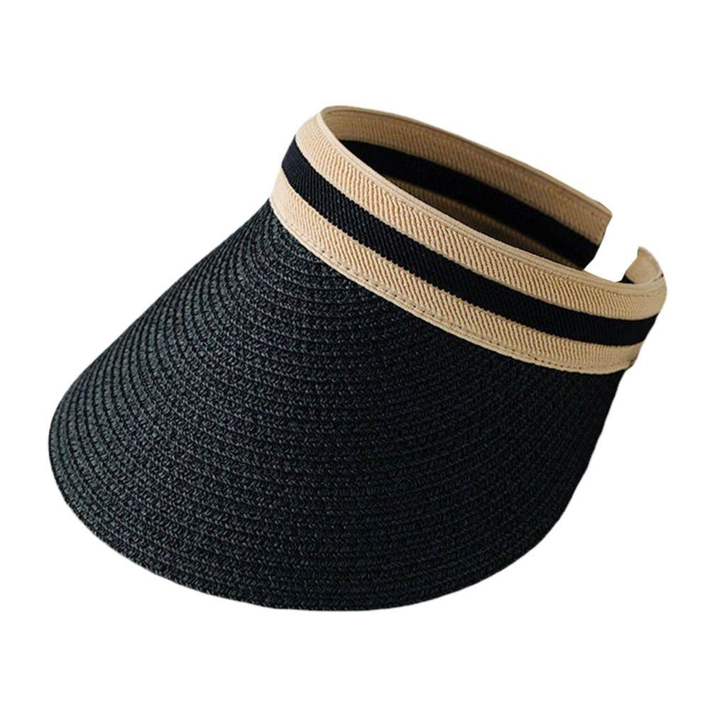 Summer Wide Brim Anti-UV Casual Straw Cap Visors Beach Hat Sun Hat