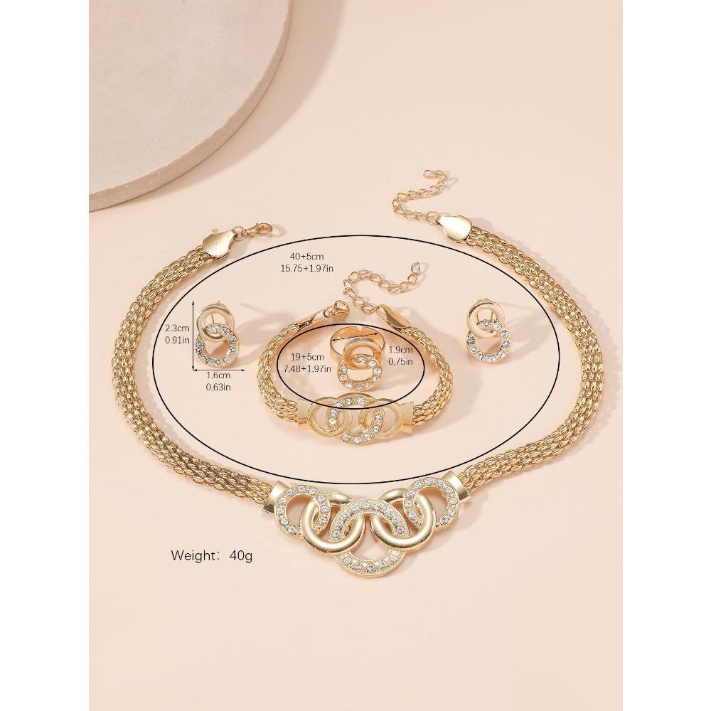 Heavy Metal Jewelry Set Temperament Geometric Ring Glossy Collar Exaggerated Irregular Bracelet Ring