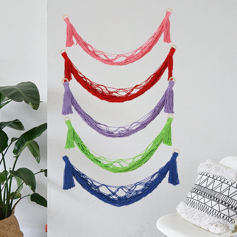Nordic Lace Wall-Mounted Cotton Rope Toy Storage Hammock