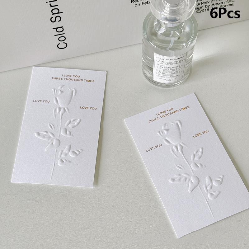 

6Pcs Press-On Nail Packaging Display Card Handmade False Nail Light Luxury Design Exquisite Relief Card Rose Butterfly Design A5