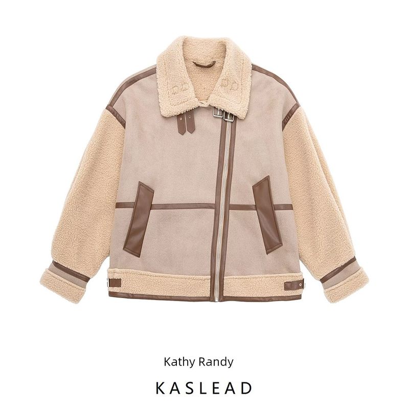 Kaslead New Arrival Women's Clothing Fashion Style Stylish Simple and Versatile Stitching Jacket Outwear 8073255
