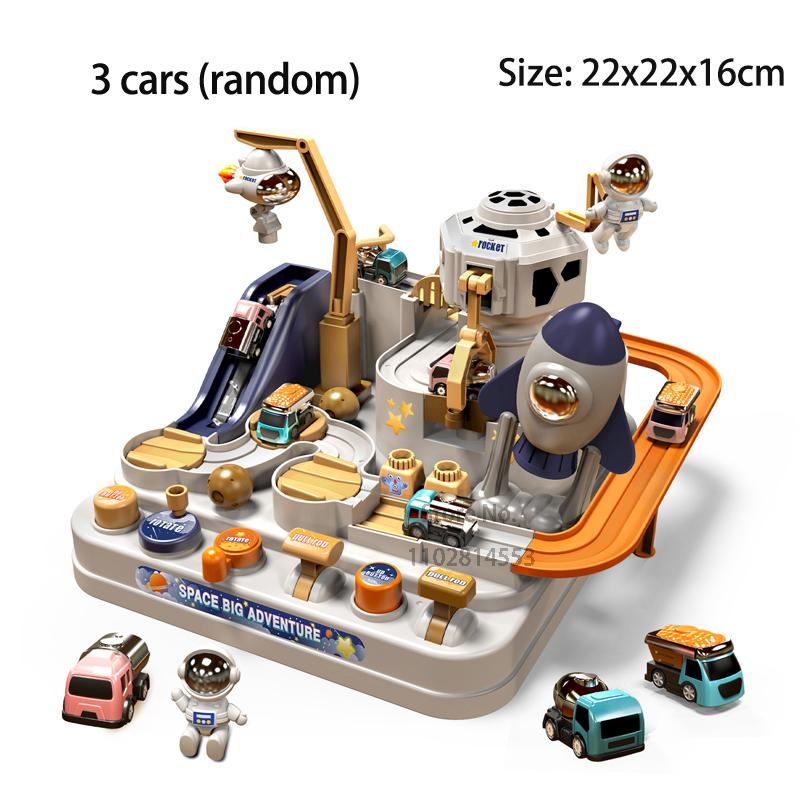 Racing Rail Car Model Train Track Adventure Game Animals Space Rocket Toys Children Educational Brain Mechanical Interactive