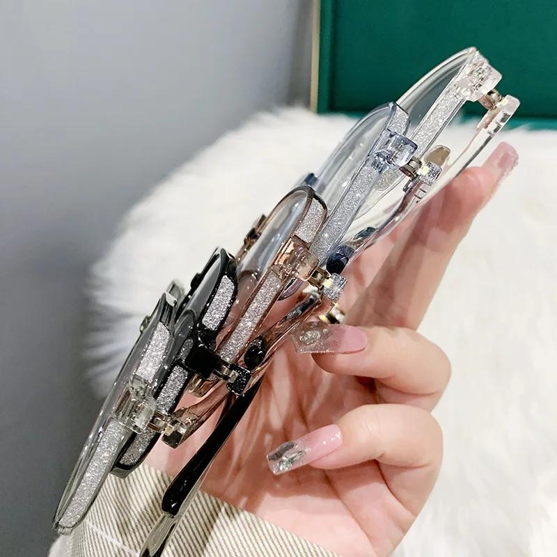 Retro Fashionable Polygonal Large Frame Myopia Glasses With Small Diamond Edges Women Men Anti-Blue Light Learning Eyeglasses