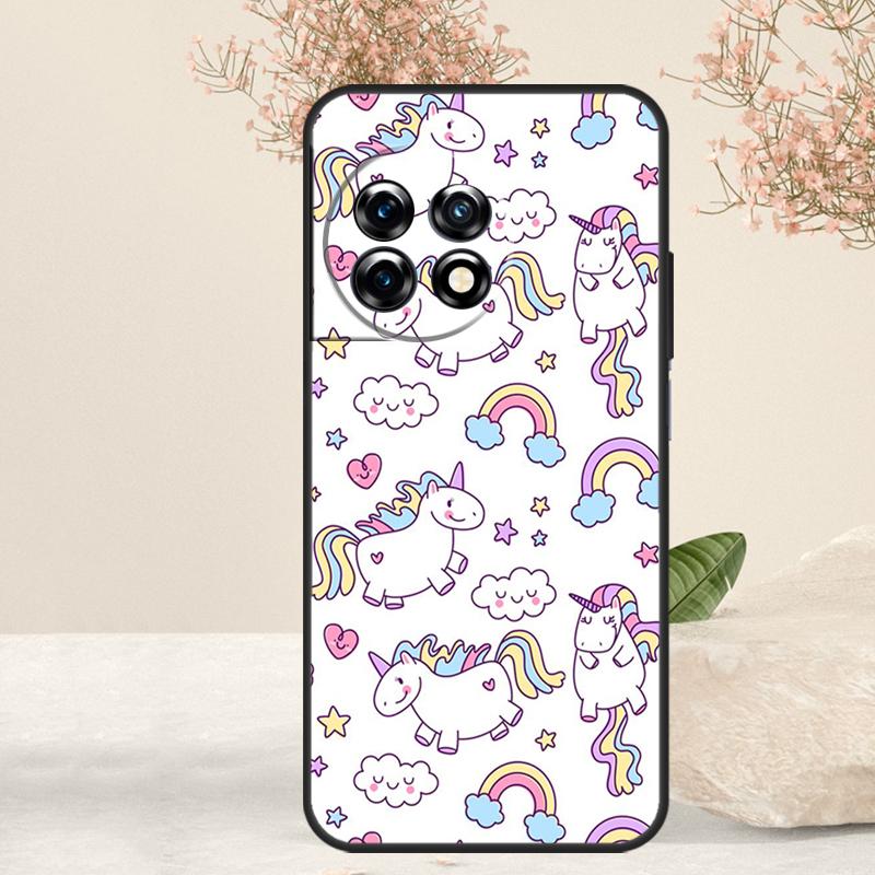 

Cute Rainbow Unicorn Case For OnePlus 12R 10T 8T 9R 10R OnePlus 12 11 9 10 Pro Nord CE 2 3 Lite N10 N20 N30 Cover OnePlus Nord CE 3