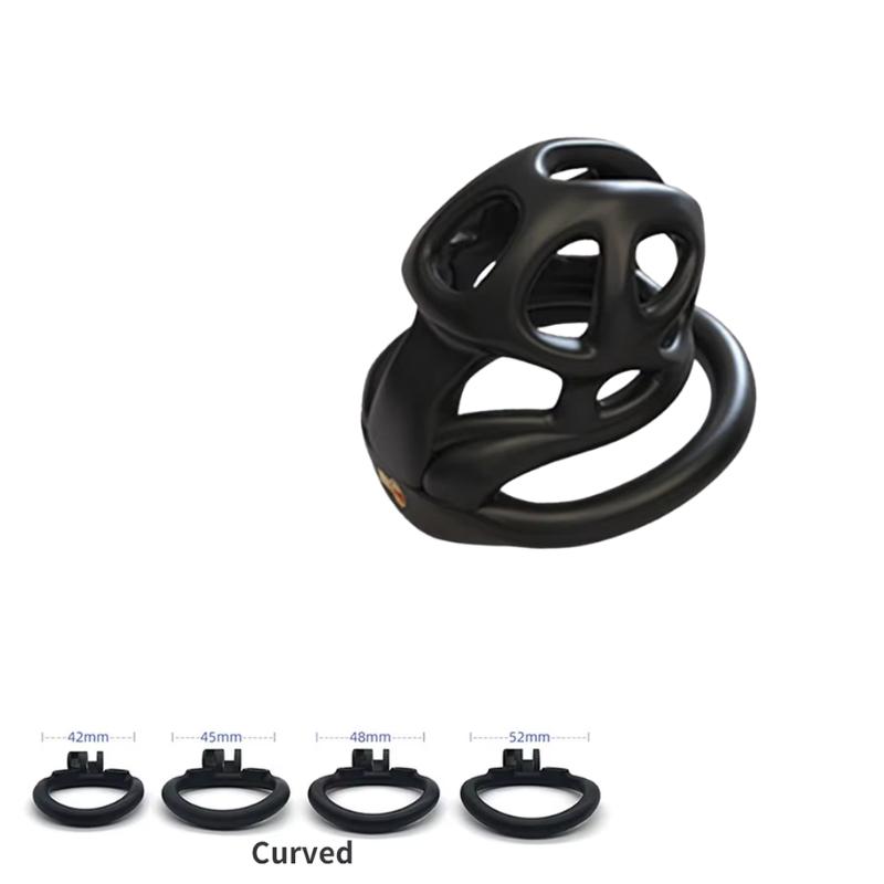 New Male Chastity Embedded Resin Cage with 4 Adjustable Rings Breathable Resin Chastity Belt for Penis Ring Chastity Toy 18+