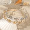 Irregular Starfish Shell Headband Gold Color Crown Tiaras Fashion Metal Hairband  Beach