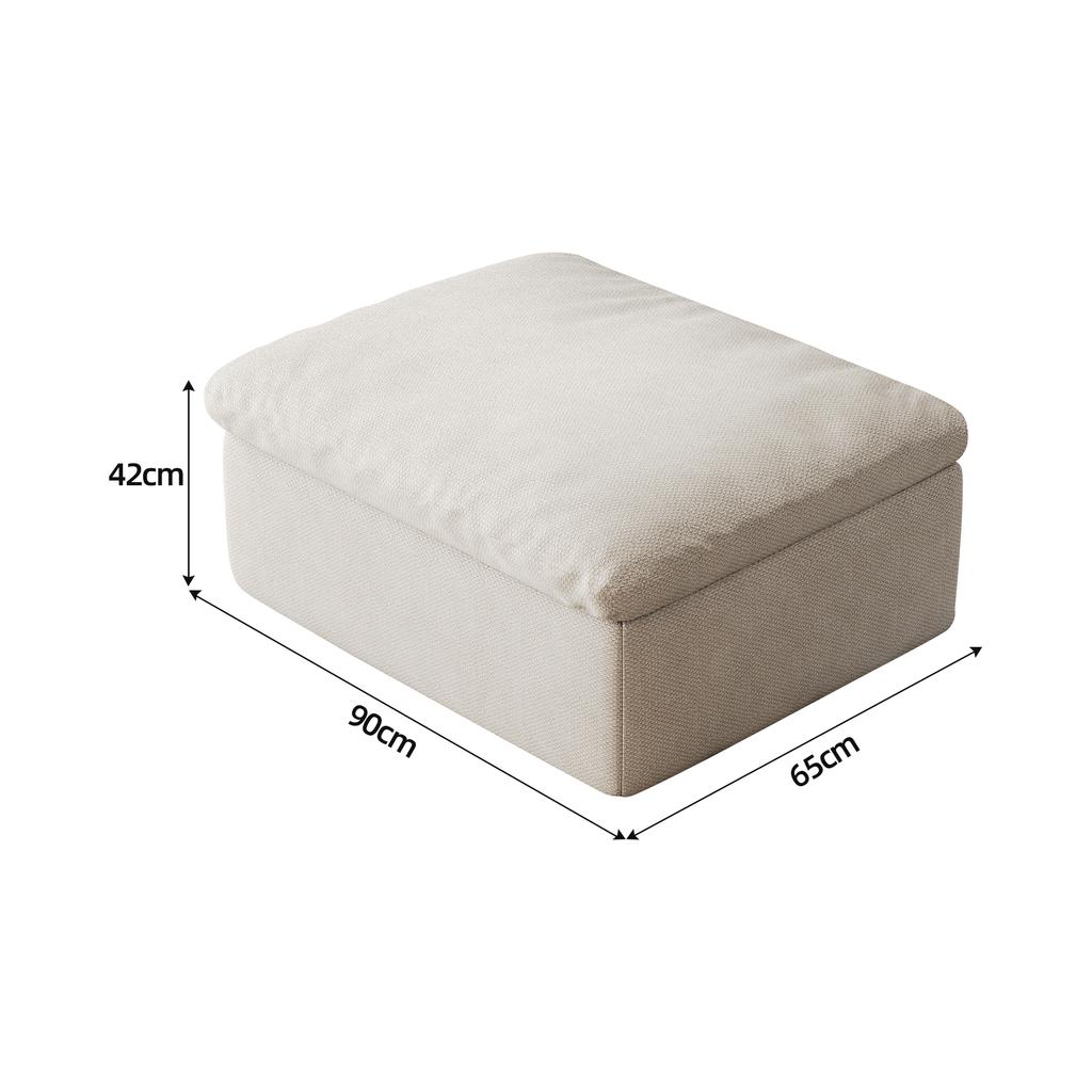 Vacuum Packed,Foam Compressed Ottoman for Living Room,Beige White