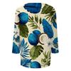 Damen Frühlings-Oberteile Rundhals 3/4 Ärmel Sommerhemden für Damen Lässig Bedruckt Locker Geschnitten Damen Sommerhemden