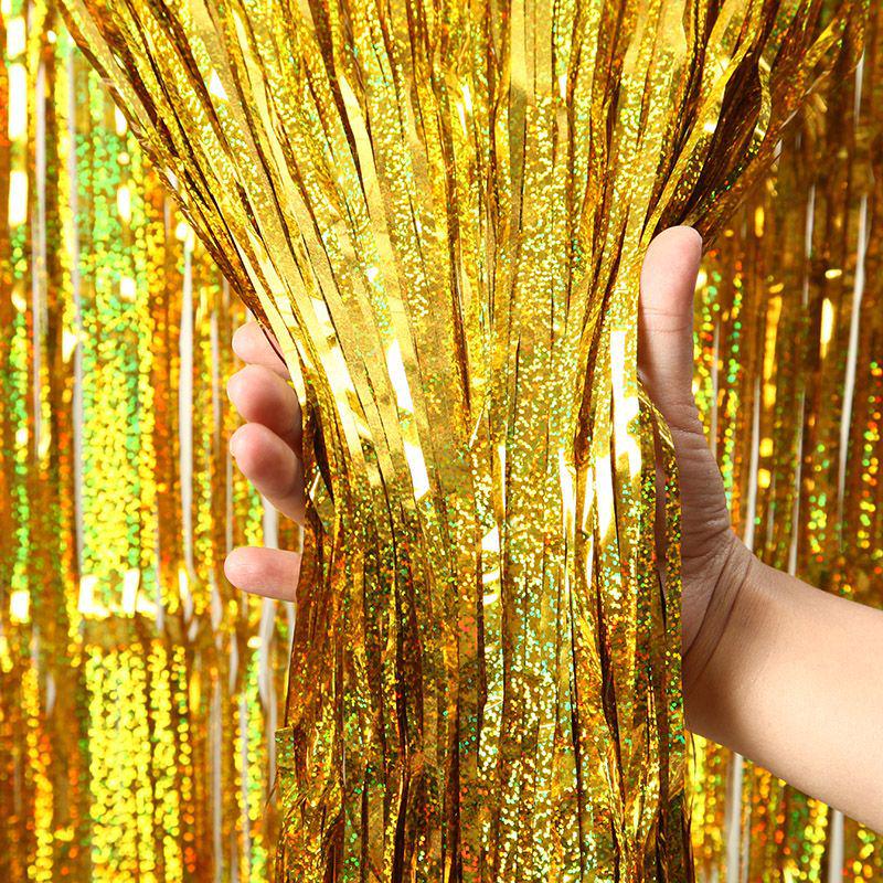 Laser Fringe Backdrop & Tinsel for Party or Event Decoration