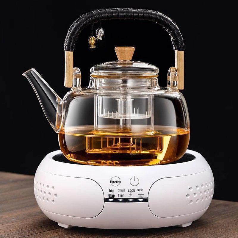 2025 Automatic Electric Ceramic Stove & Large Glass Tea Kettle Set - High Temp Resistant for Brewing