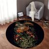 Mystical Mushroom Starry Sky  Pattern Round Shape Floor Mats Kitchen Hallway Runner Rug Bedroom Living Room Soft Carpet Non-slip Area Rug