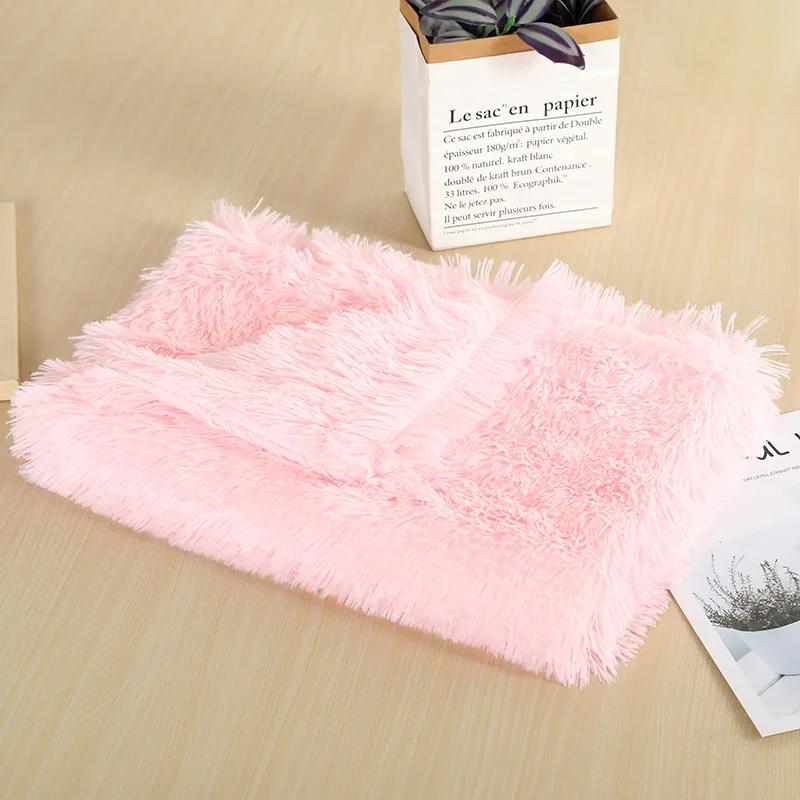 Fluffy Mat Long Plush Pet Blanket Cat Sleeping Mats Puppy Winter Warm Thin Kennel Cushion Soft Covers for Large Dogs Mattress