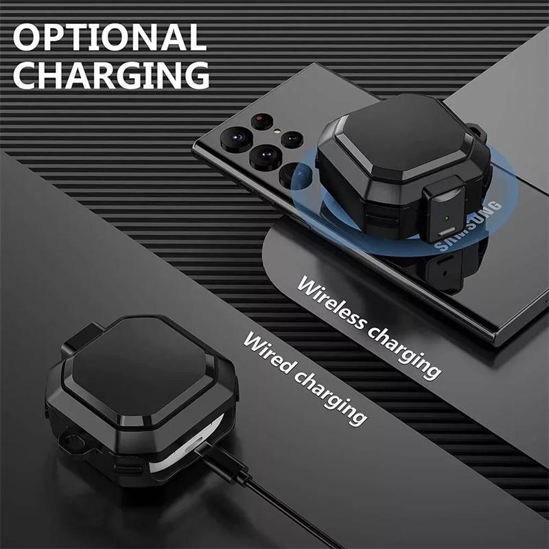 Armor Shockproof Case for Samsung Galaxy Buds 4 / Buds 4 Pro Earbuds Accessories Cover Keychain Switch Earbuds Shell