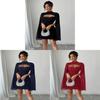 Elegant Polyester Knit Short Dress With High Waist For Business And Casual Wear