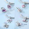 Pendentif Authentique en Cuivre Chat Ballon Rose Chien Animal Dauphin Perle Cœur Compatible Avec Bracelets Femmes Cadeau Saint-Valentin Bijoux