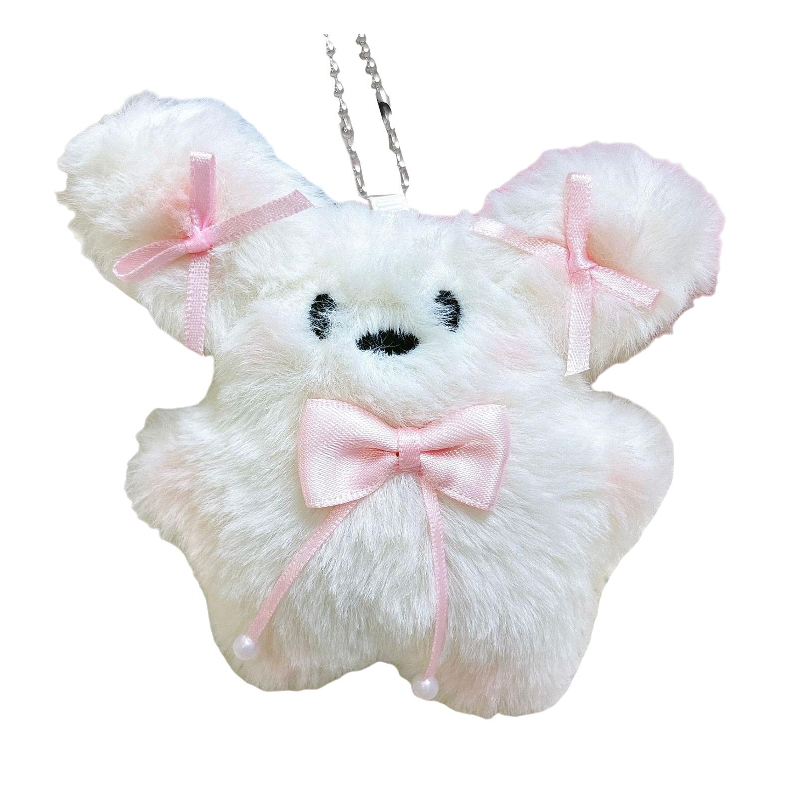 

Брелок в виде плюшевого животного с бантом, мягкий брелок для сумки, подвеска, украшение для сумок, подвеска для женщин, модный аксессуар 4