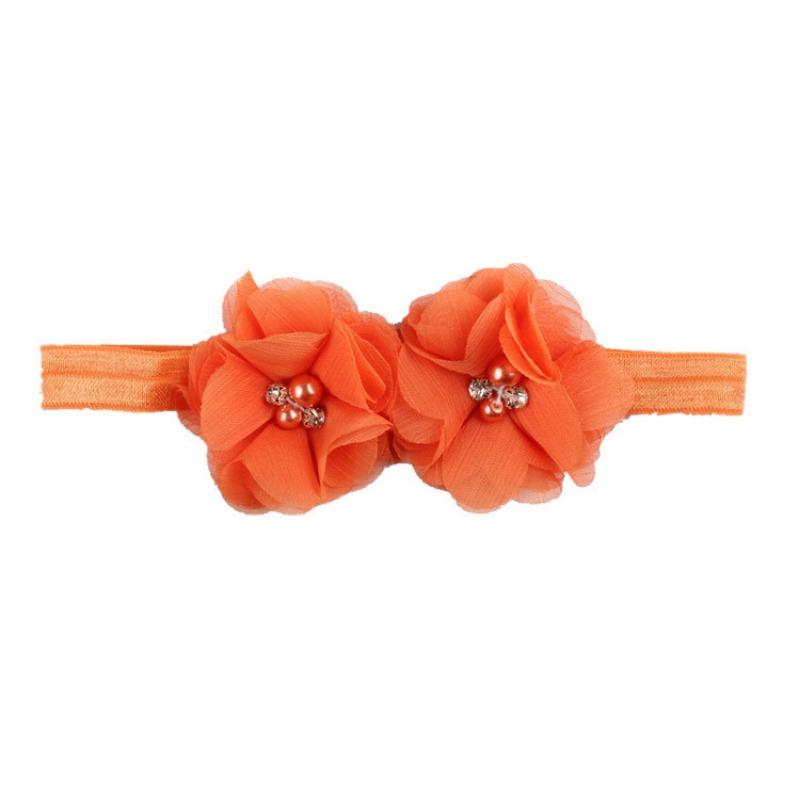 Solid Color Baby Headband, Flower Chiffon Rhinestone Floral Headband, Children's Flower Headband Hair Accessories
