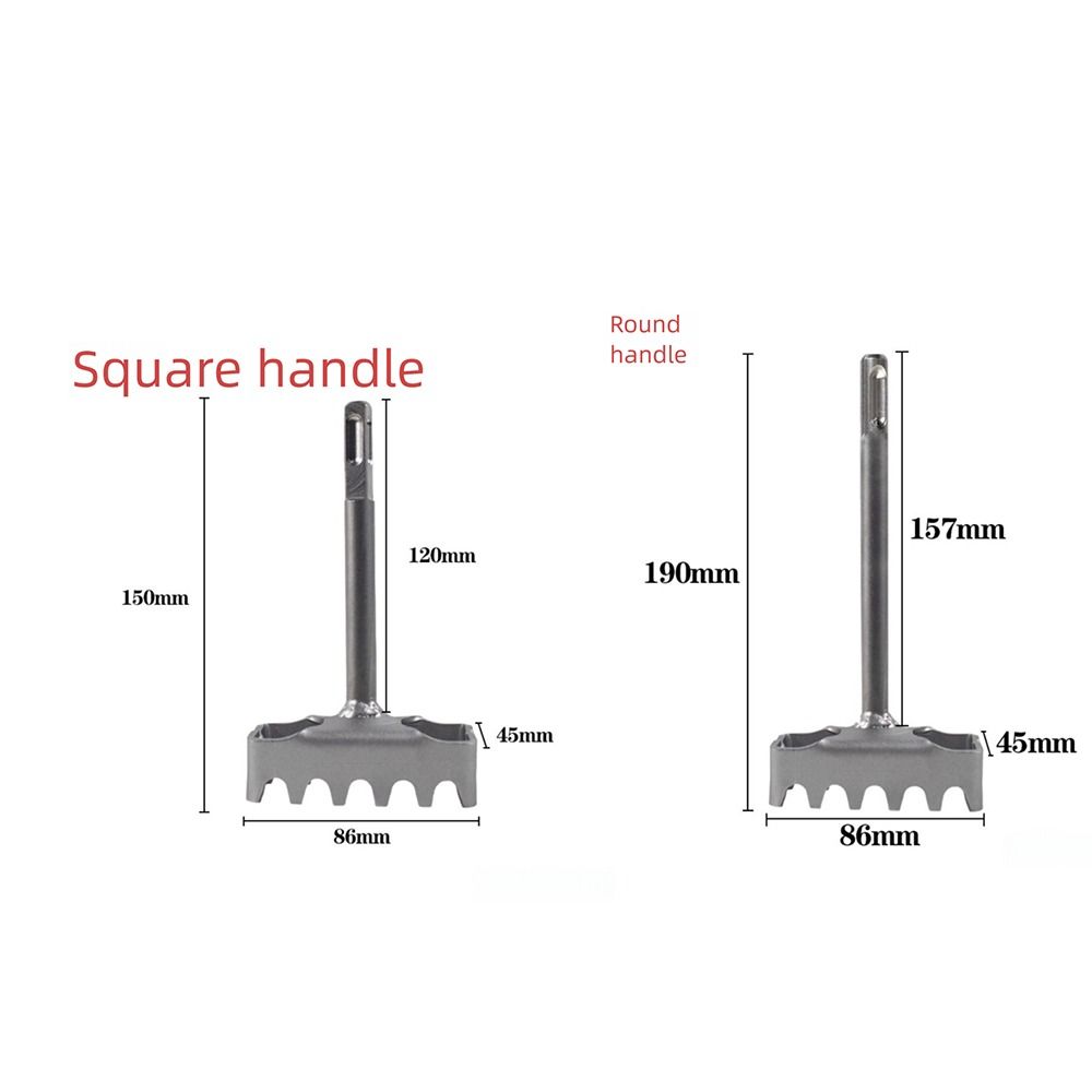 Portable Square Hole Punch Trapezoidal Teeth Multi-function Concrete Hole Bit Rectangle Slot Tool Square Hole Socket Sloter