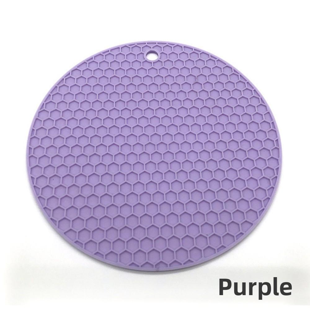 

Круглая силиконовая подставка Нескользящая термостойкая подставка для кухни и обеденного стола 5pcs фиолетовый
