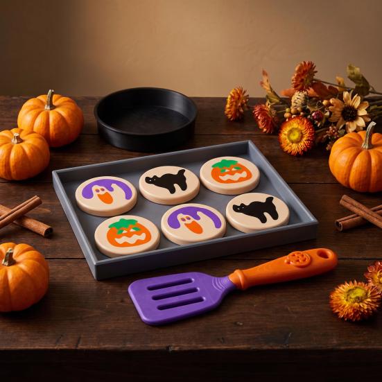 Tabletop Display Decor 3D Printed Halloween Cookie Toy, Simulated Bakery Food Playset for Kids Fall Seasonal Activity Kit Pretend Play And Decoration