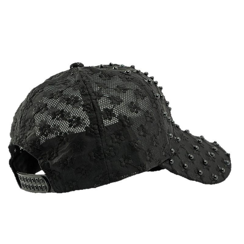 Sommerhut Damen Outdoor Sonnenschutz Visier Perlenblume Baseballkappe Hartschalenkappe Netzhut Trend
