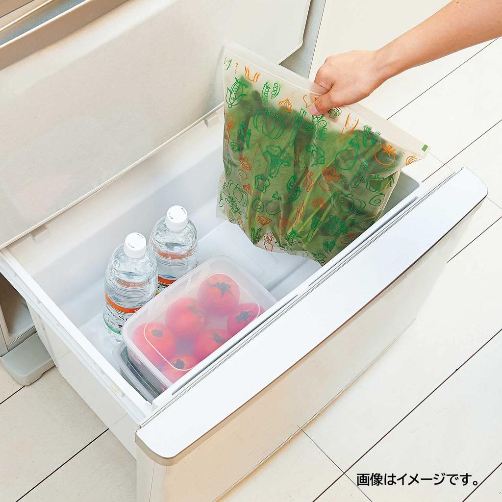 Bestco Cojit Gemüse und Obst Frische bewahren Wiederverwendbare Tasche Gemüsetasche 5 Stück Shaki-chan