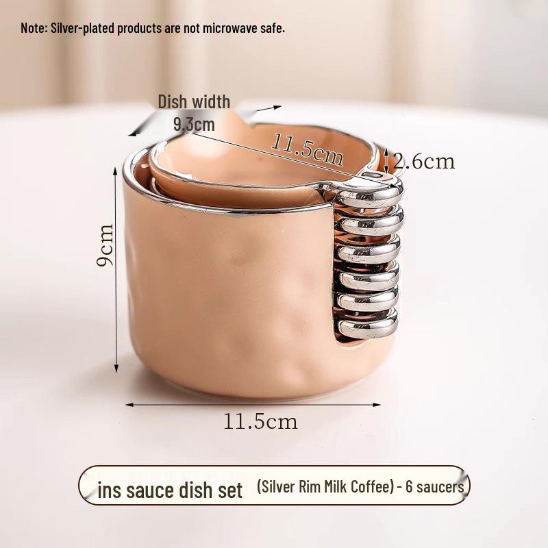 Ceramic Cream-Style Dipping Dish for Seasonings and Sauces