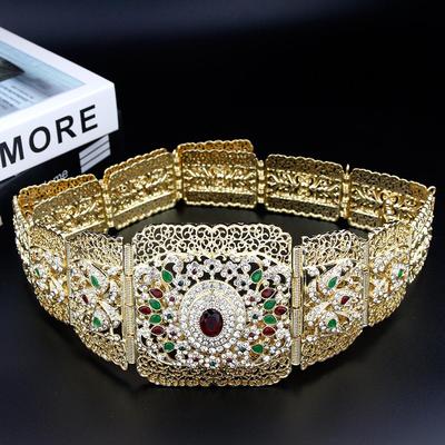Goldfarbener Schmuckgürtel Brautkristallgürtel Körperkette Brautschmuck