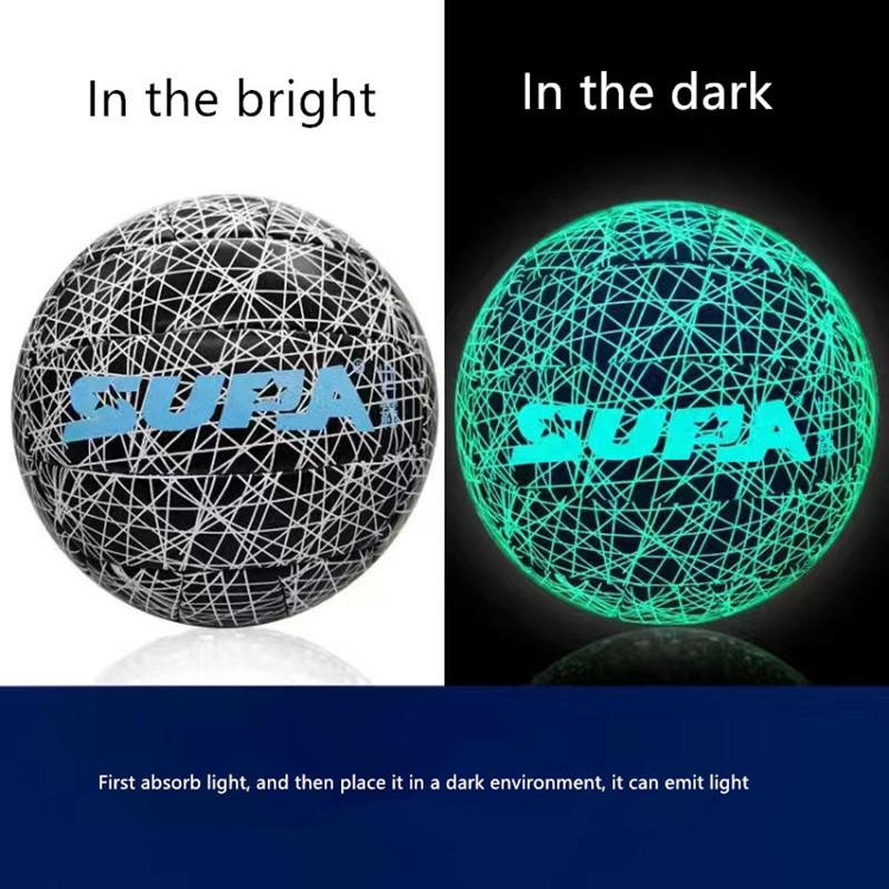 Karanlıkta Parlayan Voleybol Floresan Boyut 5 Buzlu Doku Eğitim Maç Topu Yetişkinler Doğum Günü Hediyesi Parlayan PU Voleybol