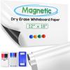 Magnetic Dry Erase Whiteboard Paper, 12" X 18" Self Adhesive Whiteboard Contact Paper for Wall, Peel and Stick Wallpaper for Office, Playroom,