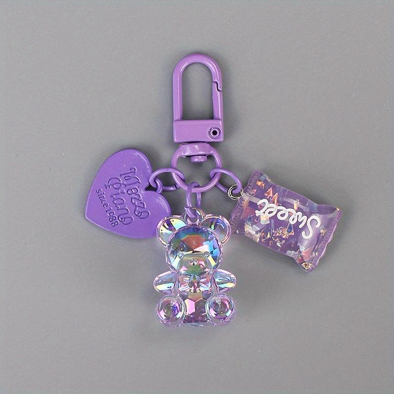 Cartoon Heart Bear Animal Candy Keychain Key Ring For Friend Lovers Cute Creative Bag Car Earphone Box Key Accessories