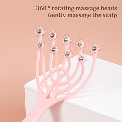 9 Claws Head Massger opływowy masażer kulkowy do ciała, relaksacyjny wałek do masażu skóry głowy, do wzrostu włosów, ręczny pomocnik w łagodzeniu stresu włosów