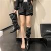 New Stretch Soft Leather Women Over The Knee High Boots Pointed Toe Shoes Autumn Winter Thick Heel Ladies Long Booties