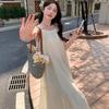 Loose Waist Off-Shoulder Camisole Dress - Women's Summer A-Line, High-End, Vacation Style, Super Fairy, Long Dress.