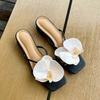 Fashion Summer Women's Open Toe Thick Heel Slippers Fashion Flower Beach Vacation Slides Casual Outdoor Dress Shoes
