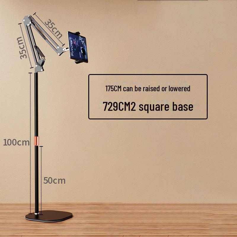 

Телескопический напольный консольный кронштейн с шаровой головкой для телефонов и планшетов 175cm round bottom, mobile phone clip чёрный