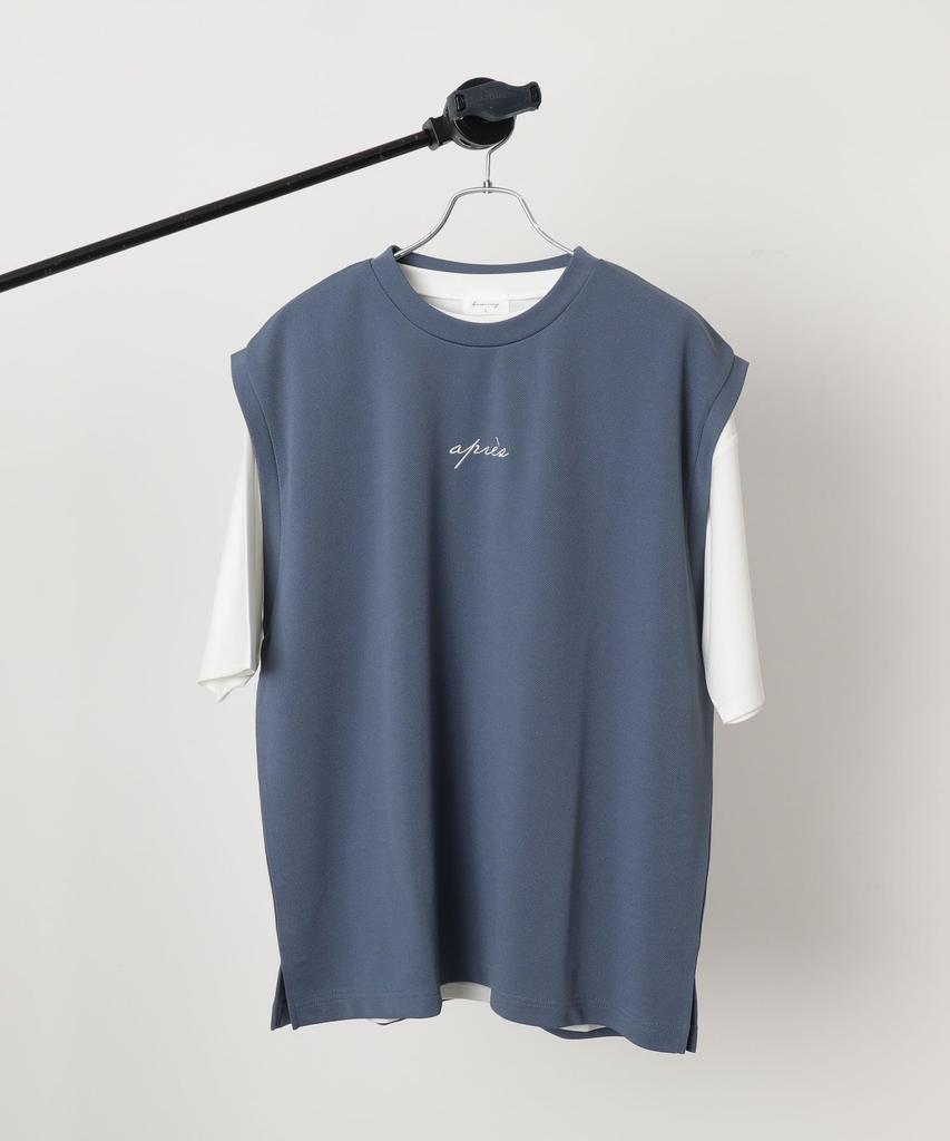 WEGO Knit Vest Ensemble Top and Short Sleeve Summer Size Blue Men's 2-Piece Set, T-Shirt, Outfit, M,