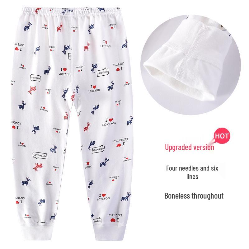 Kids' Pure Cotton Autumn Sleep Pants: Soft, Cozy Leggings for Boys and Girls