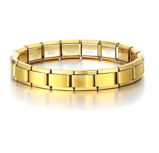 Italian Stainless Steel Love Heart & Star Modular Bracelet - Detachable Elastic Watch Band, European & American Fashion.