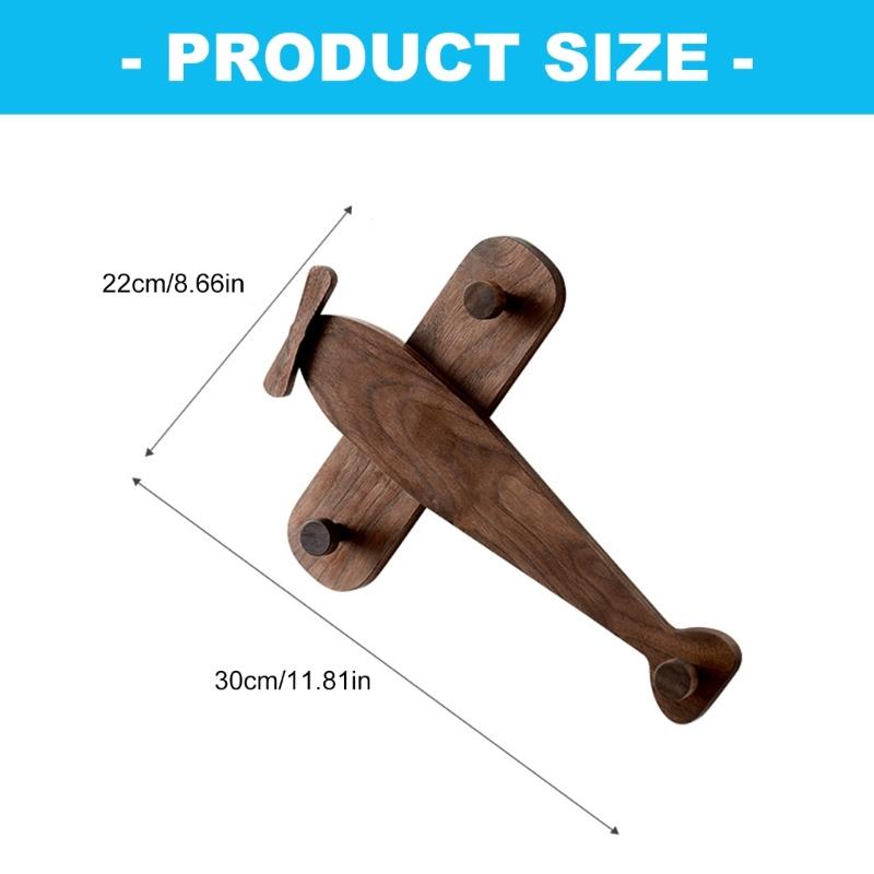 Fun Airplanes Design Solid Wood Wall Hook For Childrens Room Decorative Key Holder And Easy Installation
