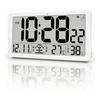 Digital Radio Clock, LCD Wall Clock, Large Table Clock, Battery-operated Clock, Alarm Clock, Temperature and Humidity Display, Large Screen, Easy To