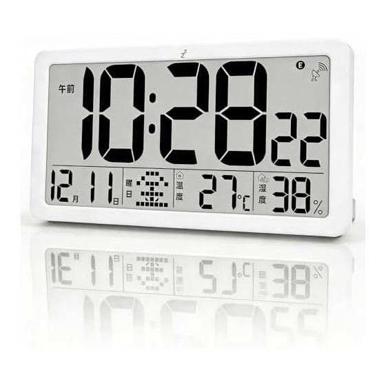 Digital Radio Clock, LCD Wall Clock, Large Table Clock, Battery-operated Clock, Alarm Clock, Temperature and Humidity Display, Large Screen, Easy To