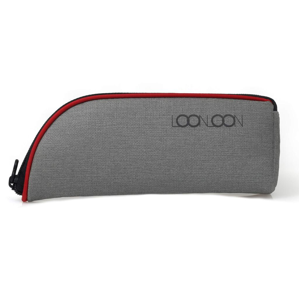 LOONLOON 560 Rainy Pencil Case, Gray, Two-Decker, Multi-Function, Slim Design, Stylish, Student/Business Gift